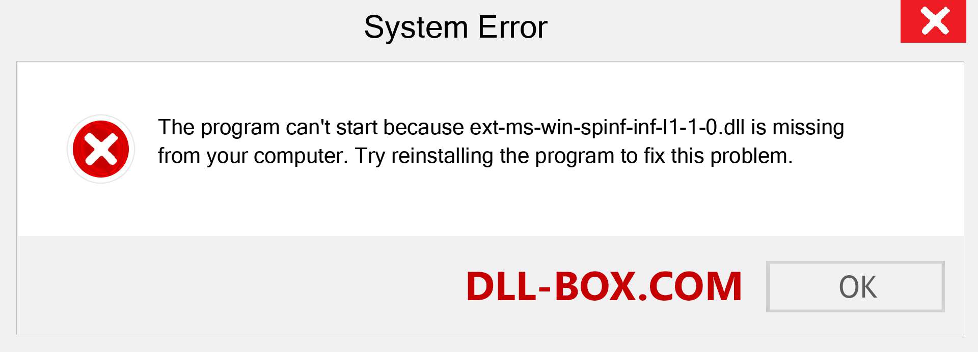  ext-ms-win-spinf-inf-l1-1-0.dll file is missing?. Download for Windows 7, 8, 10 - Fix  ext-ms-win-spinf-inf-l1-1-0 dll Missing Error on Windows, photos, images
